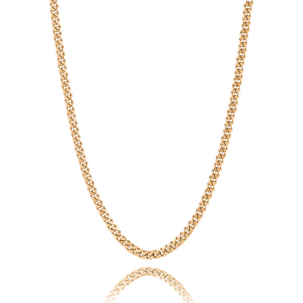 3mm gold curb chain necklace