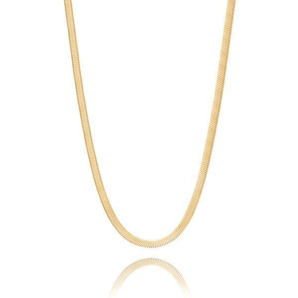 3mm gold herringbone chain necklace