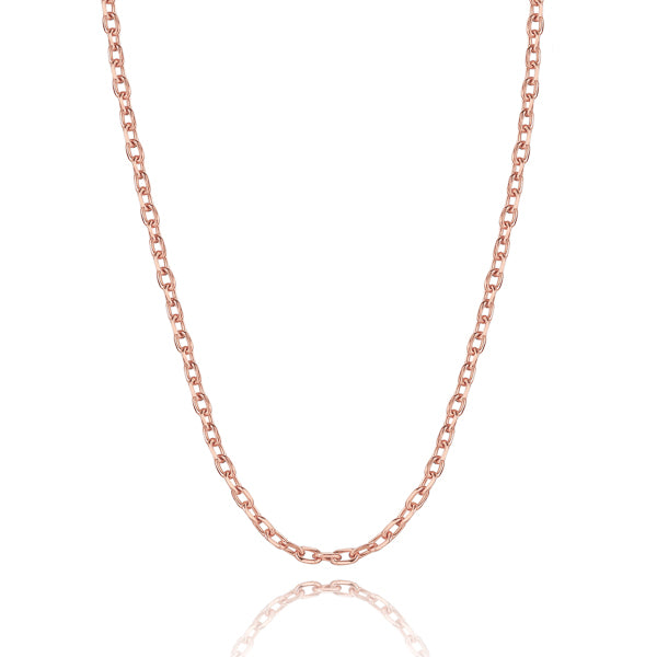 3mm rose gold cable chain necklace