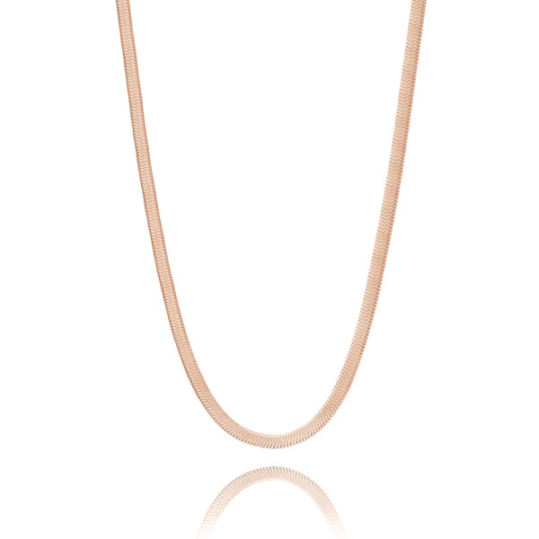 3mm rose gold herringbone chain necklace