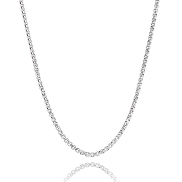 3mm silver box chain necklace