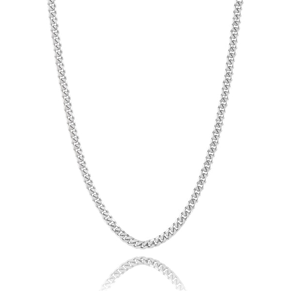 3mm silver curb chain necklace