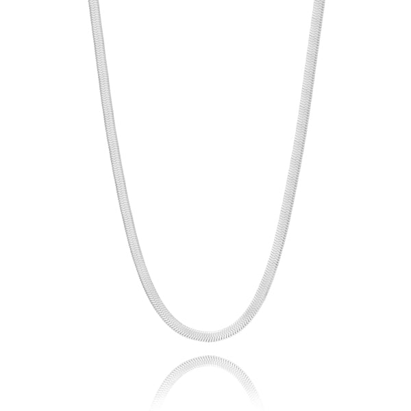 3mm silver herringbone chain necklace