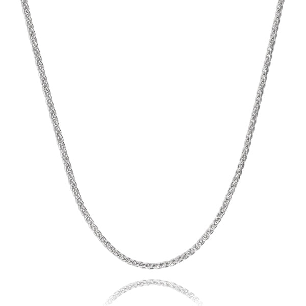 3mm silver wheat chain necklace