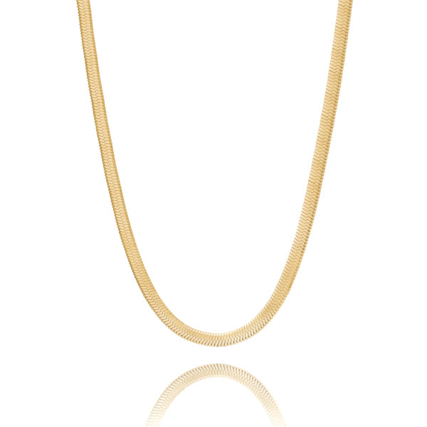 4mm gold herringbone chain necklace