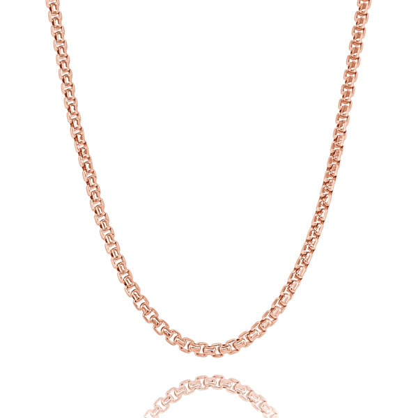 4mm rose gold box chain necklace