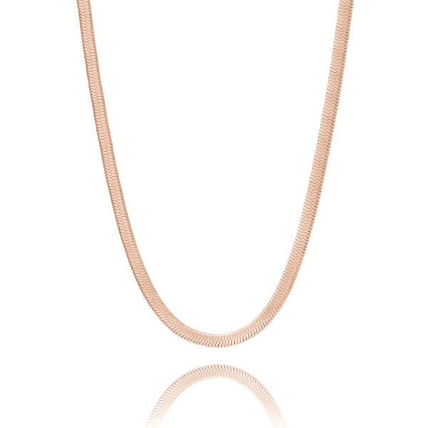 4mm rose gold herringbone chain necklace