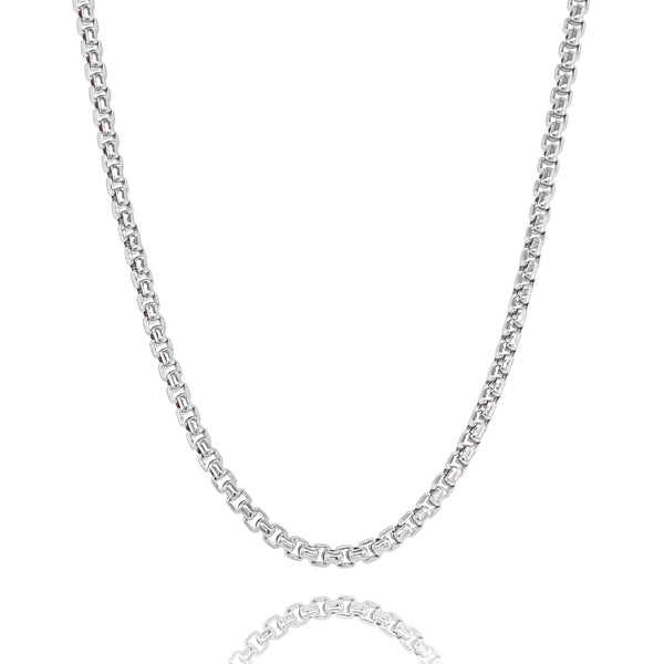 4mm silver box chain necklace