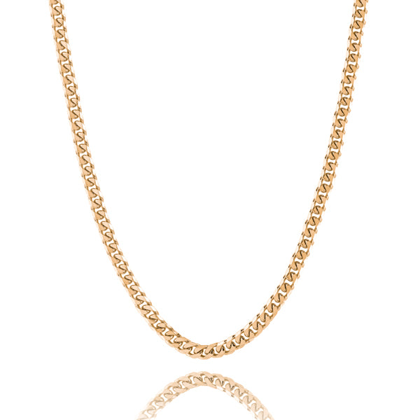 5mm gold curb chain necklace