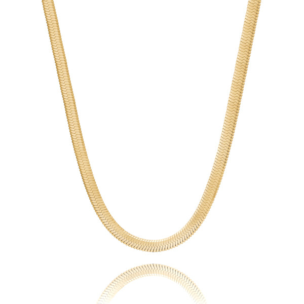 5mm gold herringbone chain necklace