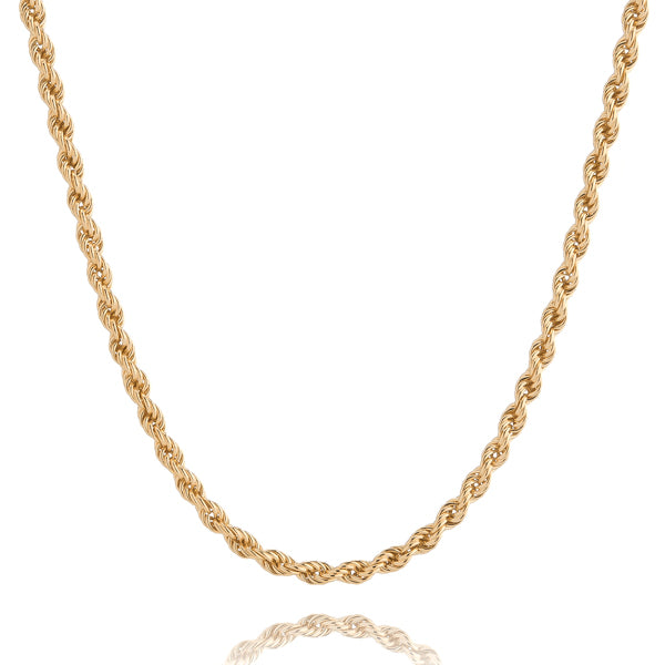5mm gold rope chain necklace