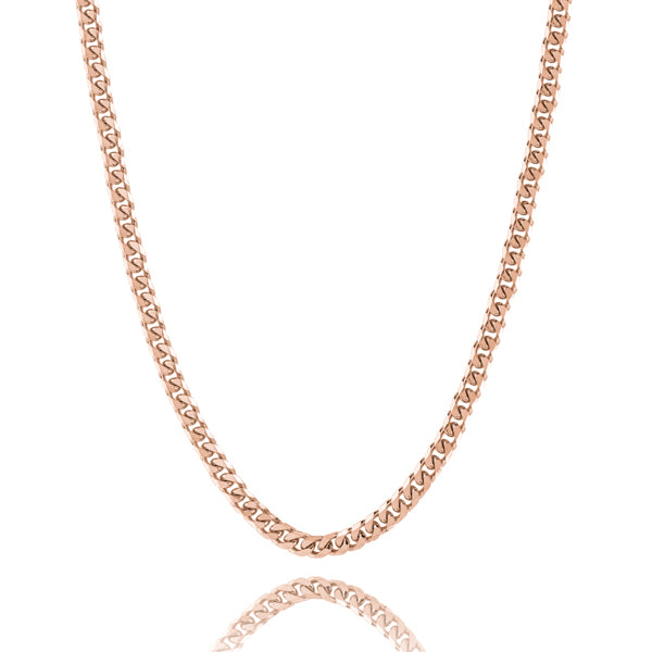 5mm rose gold curb chain necklace