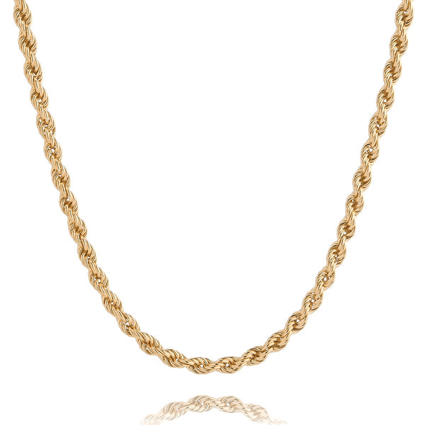 6mm gold rope chain necklace