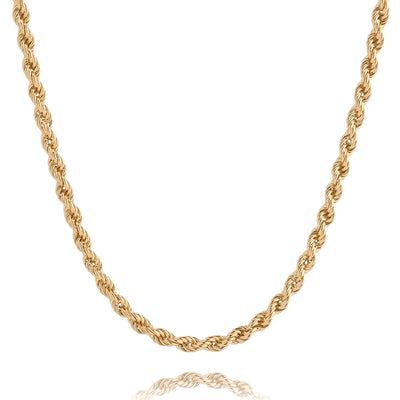 6mm gold rope chain necklace