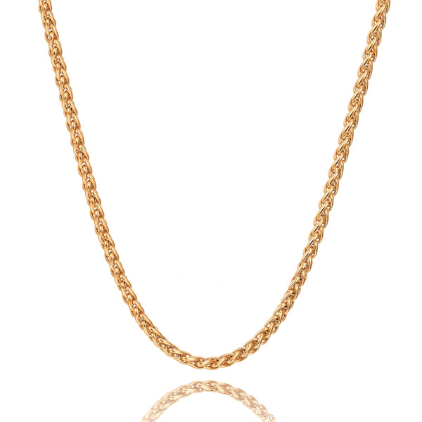 6mm gold wheat chain necklace