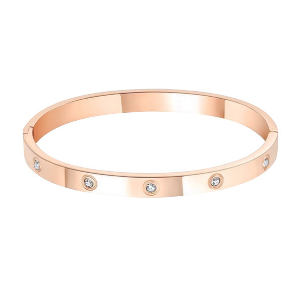 6mm Rose Gold Patina Bracelet Choose Setting Color and 