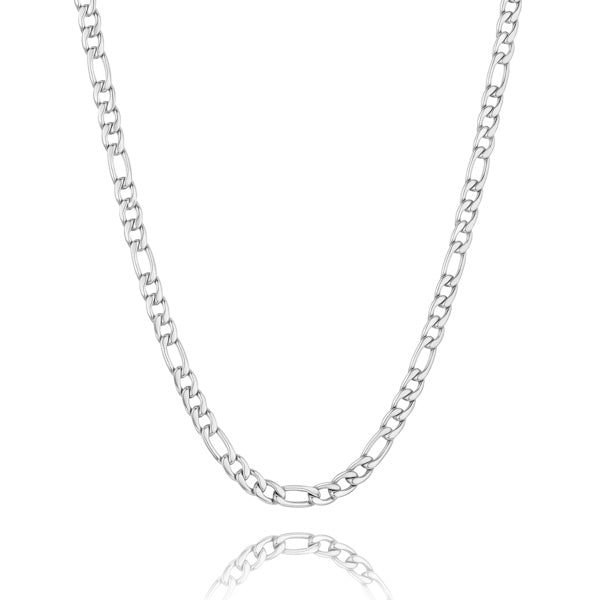 6mm silver figaro chain necklace