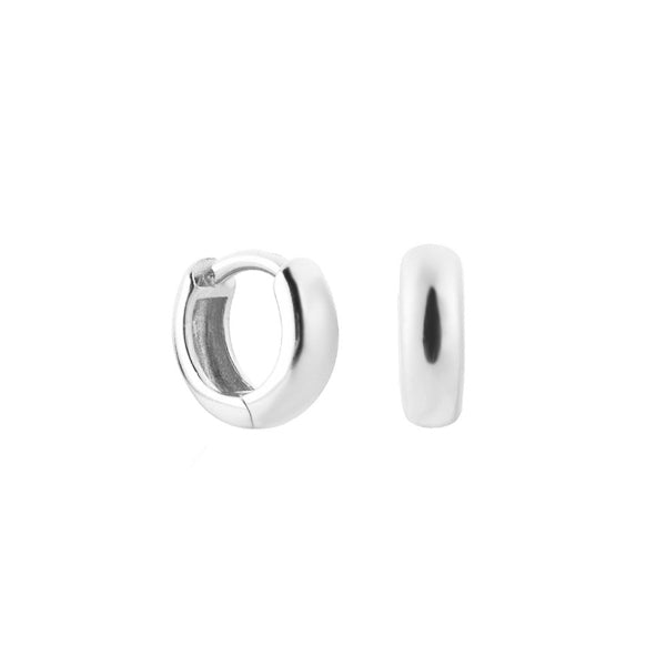 6mm silver huggie hoop earrings