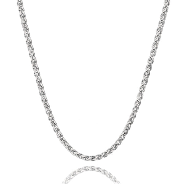 6mm silver wheat chain necklace