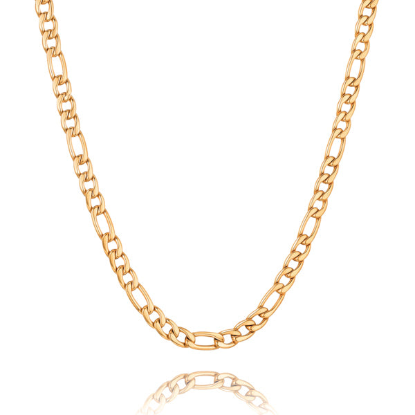 7.5mm gold figaro chain necklace