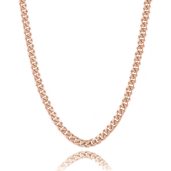 7mm rose gold curb chain necklace