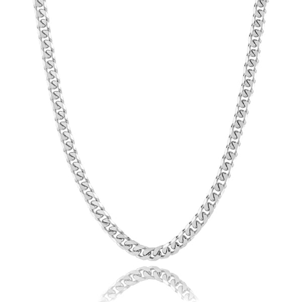 7mm silver curb chain necklace