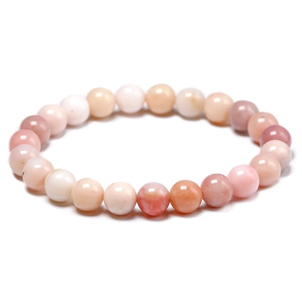 149.00 Cts Natural Pink Rose Quartz & Australian Opal Beads Bracelet NK  28E214 | eBay