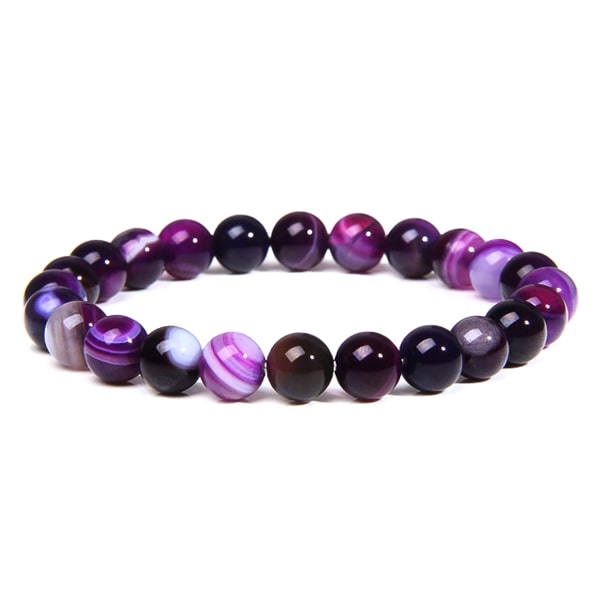 Beaded purple agate bracelet