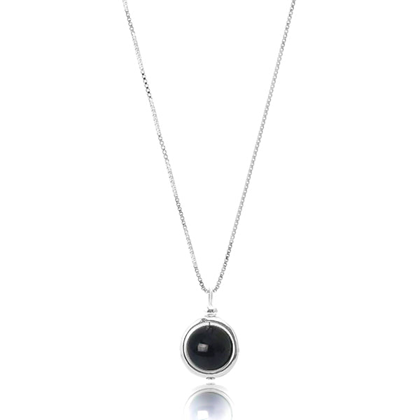 Black agate pendant necklace