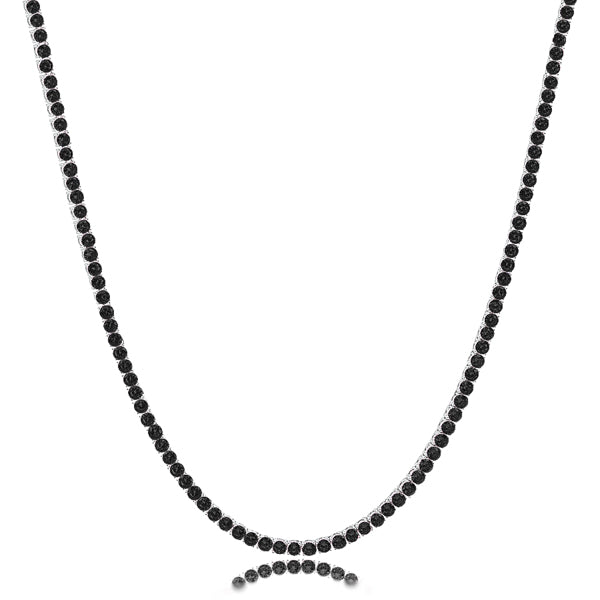 Silver black tennis choker necklace