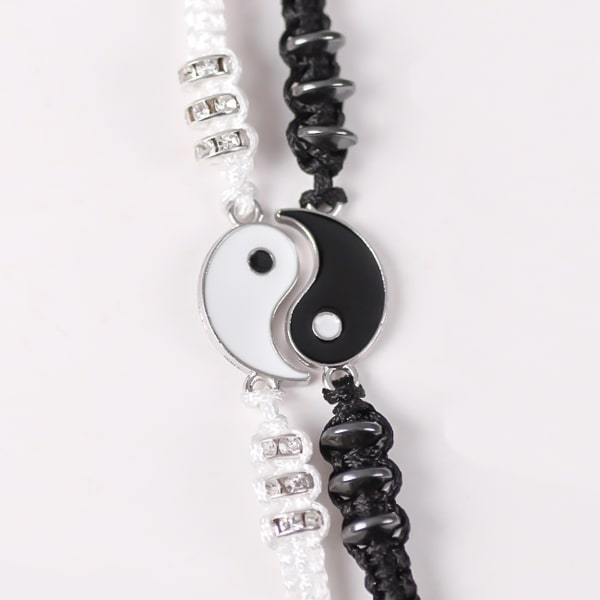 Yin and yang macrame team bracelets