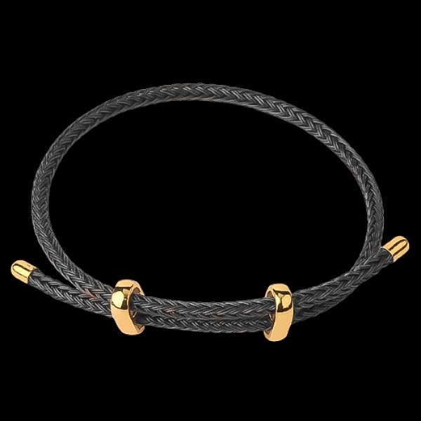 Black Beaded Gold Chain Bracelet