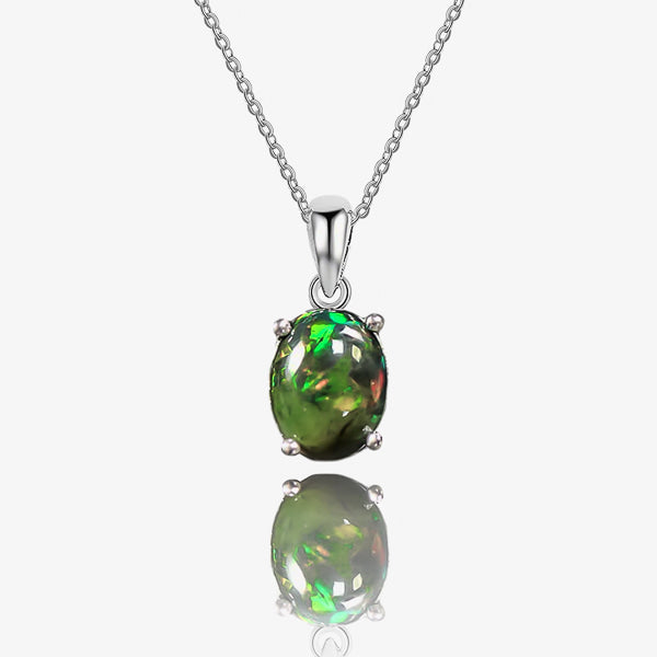 Black opal necklace details