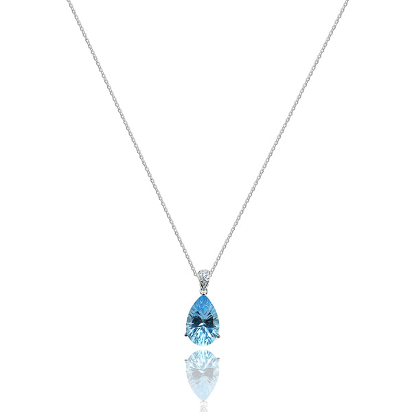 Blue pear-cut Topaz necklace