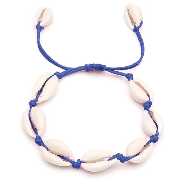 Blue cowrie shell anklet