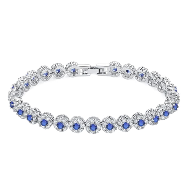 Blue halo crystal bracelet