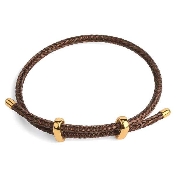 INOX Jewelry Brown Paracord Rope with Steel Anchor Clasp Bracelet BR32008 -  Motif Jewelers