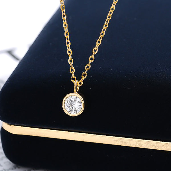 Classic gold crystal pendant necklace display