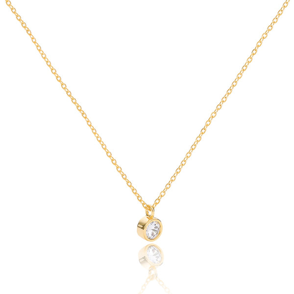 Classic gold crystal pendant necklace
