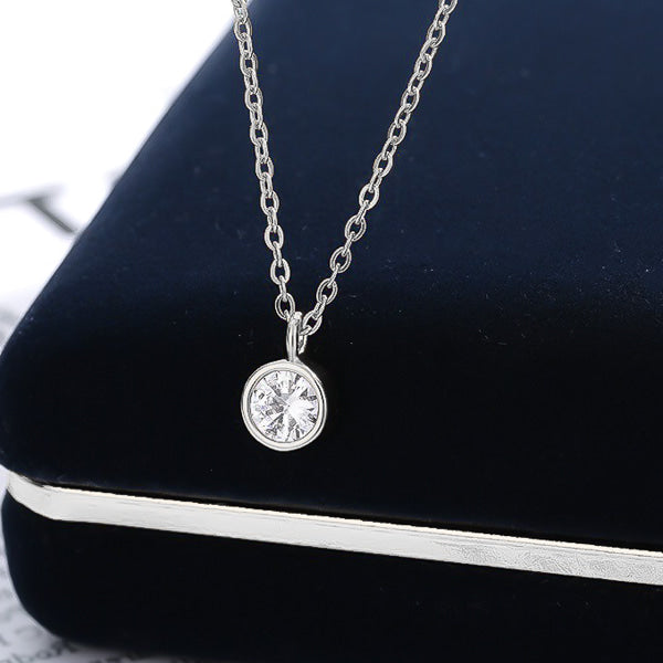 Classic silver crystal pendant necklace display