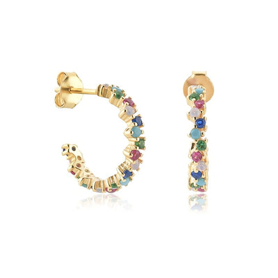 Colorful Crystal Hoop Earrings