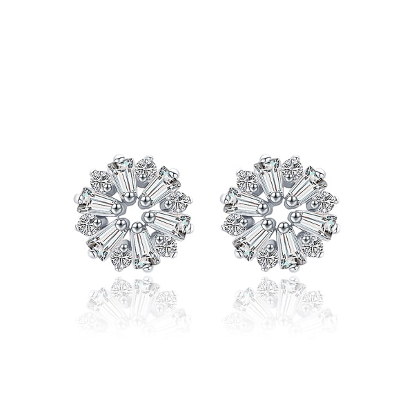 Crystal snowflake stud earrings
