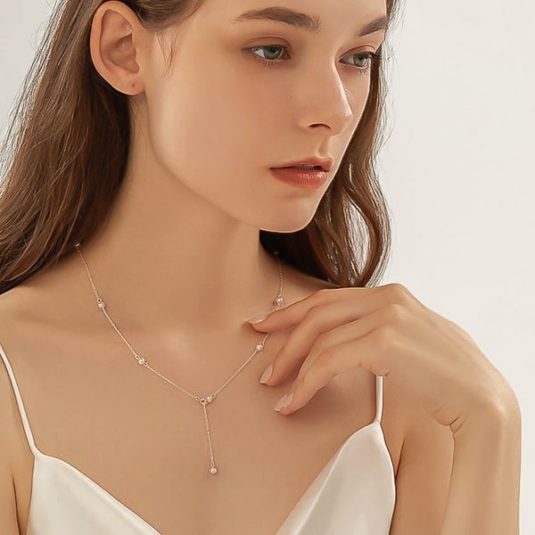 Dainty Pearl Necklace – Silk Moth Jewelry