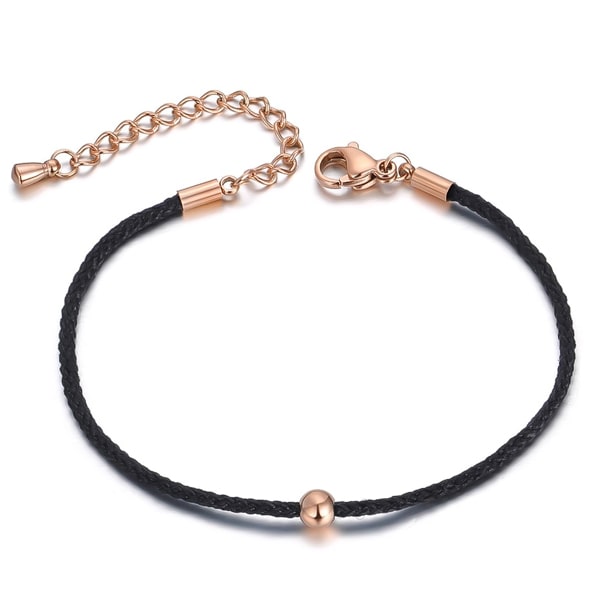 Dainty black rope bracelet