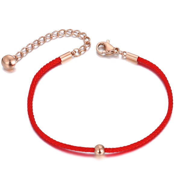 Dainty red rope bracelet