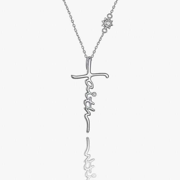 Faith cross necklace details