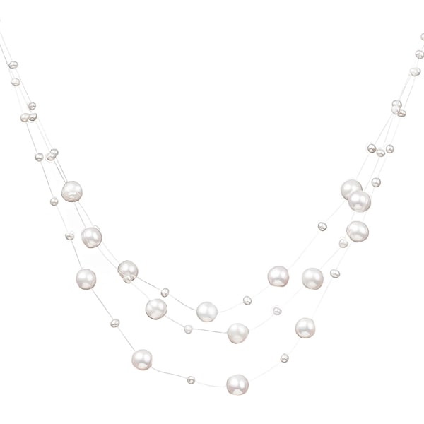Floating freshwater pearl necklace