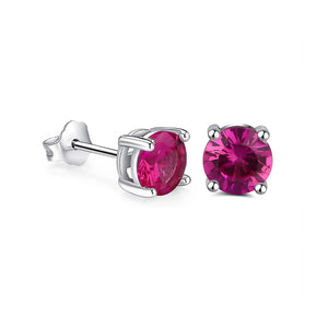 ゆらページ Fuchsia Cubic Zirconia Stud Earrings | Classy Women Collection