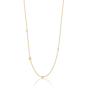 Initial A Necklace Adjustable 41-46cm/16-18' in 18k Gold Vermeil