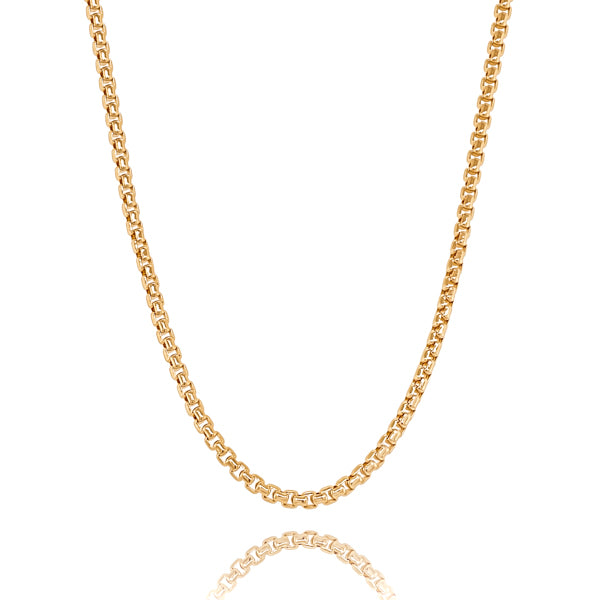 Solid Box Chain Necklace 14K White Gold 20